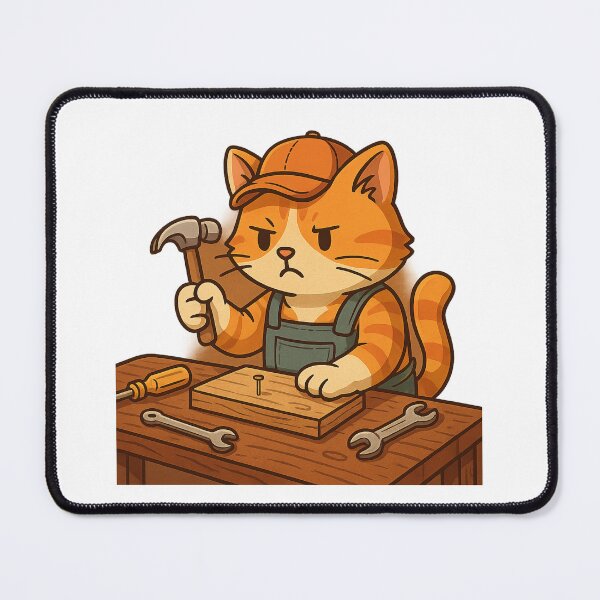 Item preview, Angry Worker Cat – Kawaii Meme Art designed and sold by kimkosovo.