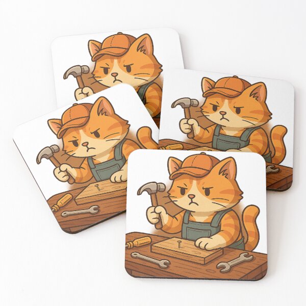 Item preview, Angry Worker Cat – Kawaii Meme Art designed and sold by kimkosovo.