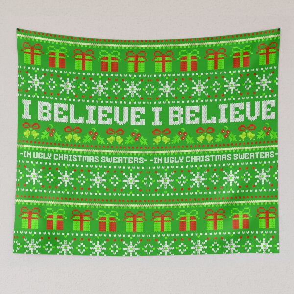 Item preview, I BELIEVE IN UGLY CHRISTMAS SWEATERS (Christmas/Pattern Design) designed and sold by FREEKNSTEIN.