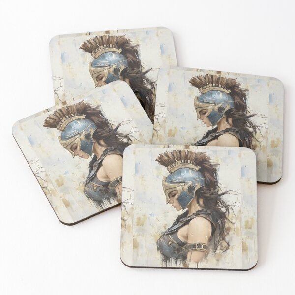 Item preview, Warrior Goddess Portrait – Epic Female Spartan Art designed and sold by Kruti Collection.