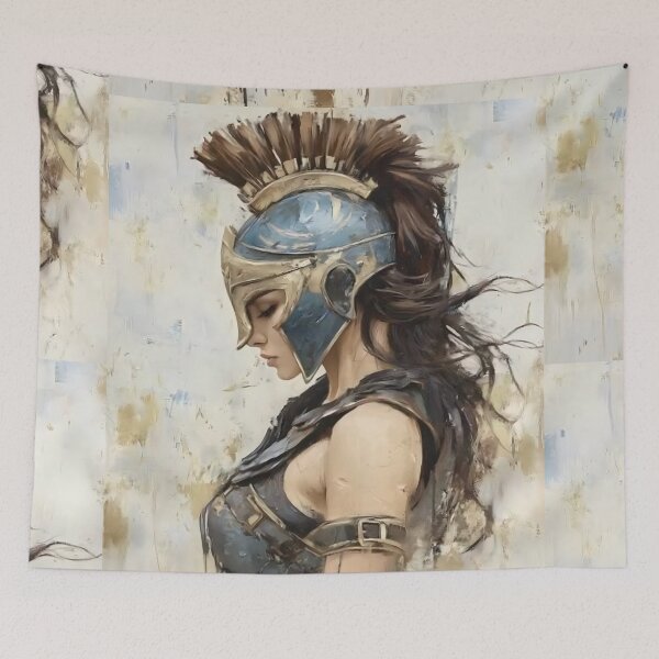 Item preview, Warrior Goddess Portrait – Epic Female Spartan Art designed and sold by Kruti Collection.