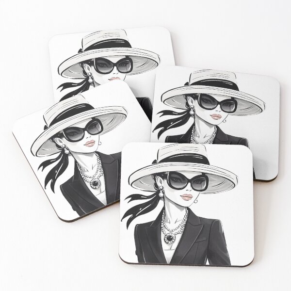Item preview, Elegant Businesswoman in Wide-Brim Hat Fashion Illustration designed and sold by DigiHub Linker.