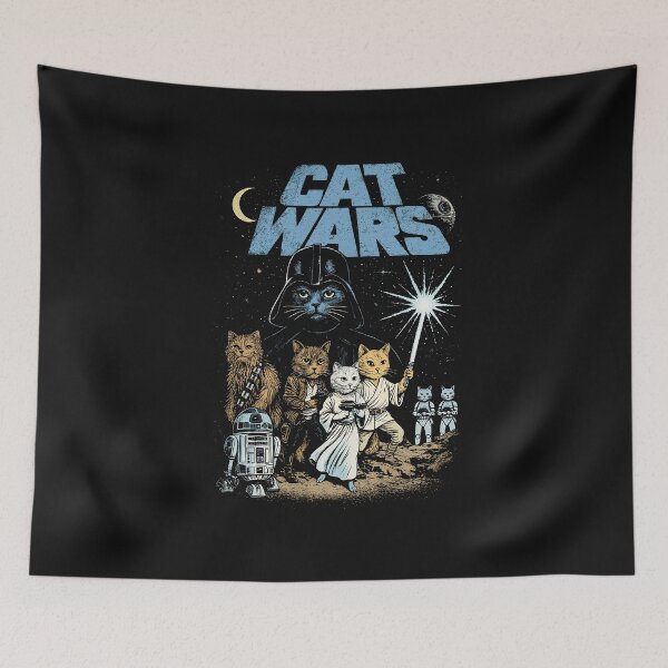 Item preview, Cat Wars Vintage Graphic T-Shirt – Funny Space Cat Parody Tee for Cat Lovers designed and sold by Dutenarafi.