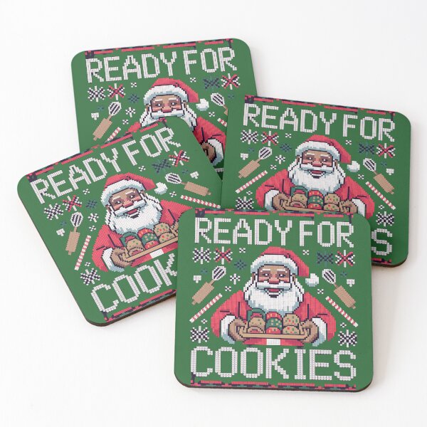 Item preview, Ready For Cookies – Black Santa Ugly Christmas Sweater Style designed and sold by Black Santa Gifts.