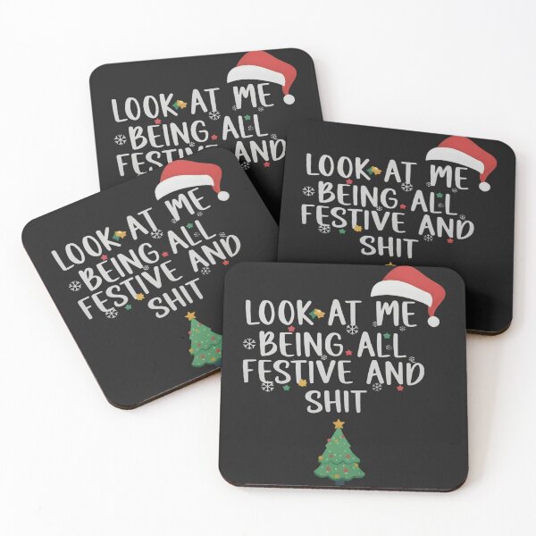 Item preview, Funny Festive Holiday Quote | Cute Christmas Tree & Santa Hat Design designed and sold by Inkspire House.