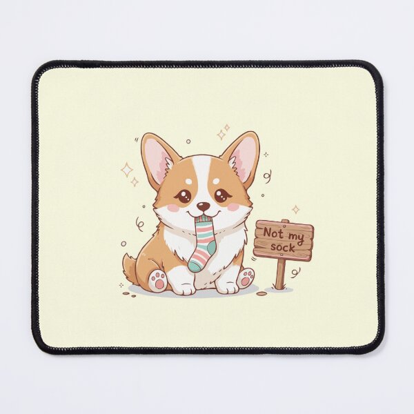 Item preview, Cute Dog Lying Challenge – Corgi “Not My Sock” Funny Cute Dog Challenge designed and sold by The Real Life Symphony.