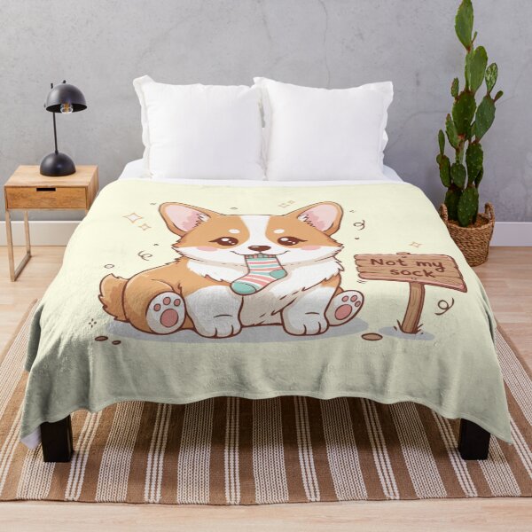 Item preview, Cute Dog Lying Challenge – Corgi “Not My Sock” Funny Cute Dog Challenge designed and sold by The Real Life Symphony.