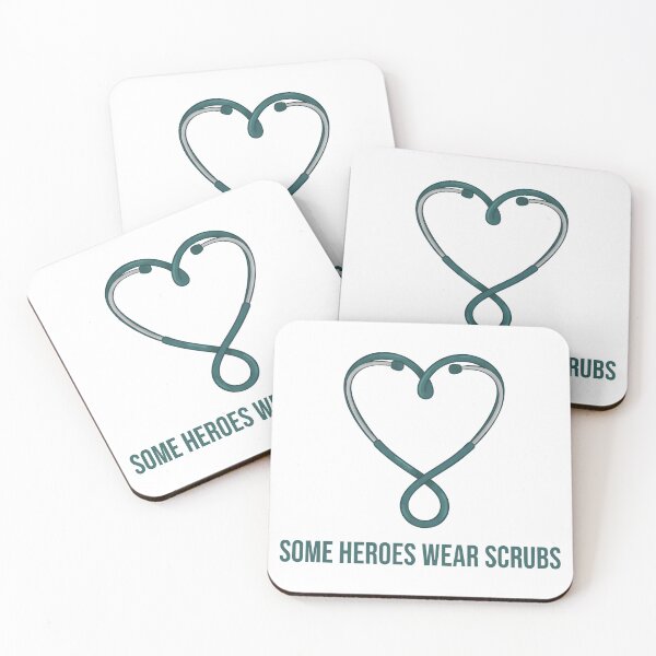 Item preview, "Some Heroes Wear Scrubs" - Heart Stethoscope Design designed and sold by Fuechse.