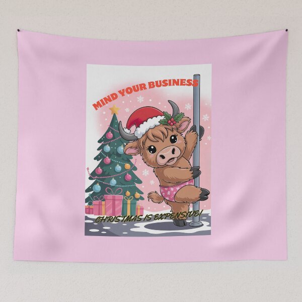 Item preview, Quirky Christmas cow design designed and sold by Chubbyunicorncreations.