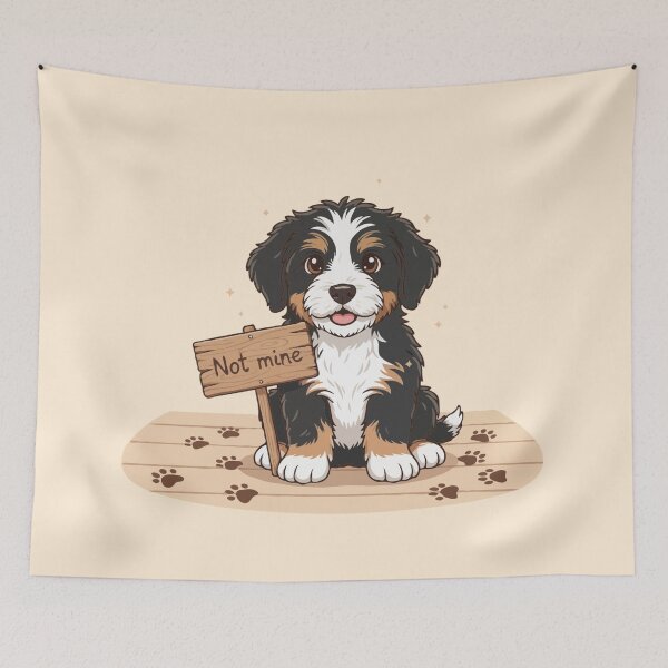 Item preview, Cute Dog Lying Challenge – Bernedoodle “That’s Not My Paw Print” Funny Dog Challenge designed and sold by The Real Life Symphony.
