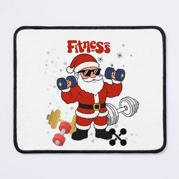 Item preview, Santa weightlifting cartoon design. designed and sold by LunaPrintCo.
