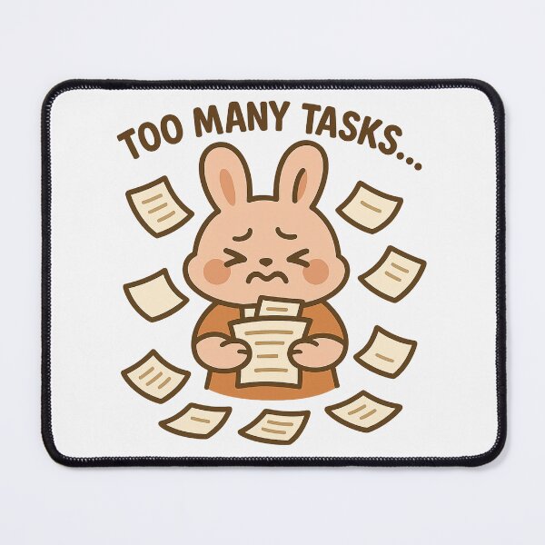Item preview, Kawaii Bunny Overwhelmed Meme designed and sold by kimkosovo.
