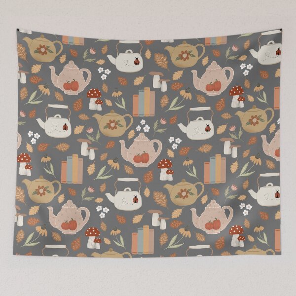 Item preview, Tea and Falling Leaves designed and sold by Willow & Grace Designs.