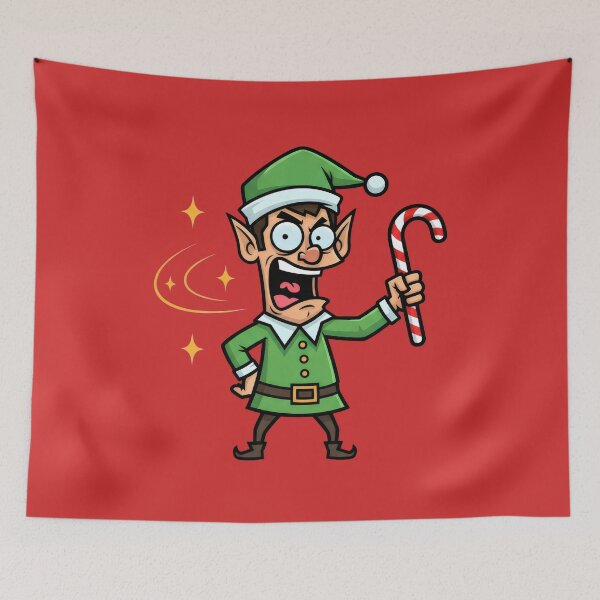 Item preview, Crazy Angry Christmas Elf Cartoon designed and sold by Animepic222.