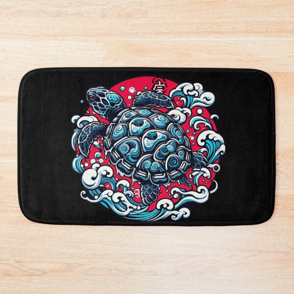 Item preview, Japanese Sea Turtle Ocean Waves Art designed and sold by BigBlueArt.