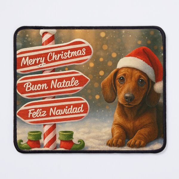 Item preview, Cute Dachshund Christmas Sign Art designed and sold by GivingJoy.