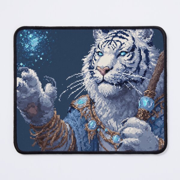 Artikelvorschau, Weißer Tiger-Zauberer Pixel-Art entworfen und verkauft von Kaos-Bit.