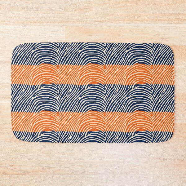 Item preview, Retro Wave Rhythm Zebra Aesthetic in Orange, Navy & Cream – Sunset Syncopation designed and sold by The Print Parlor.
