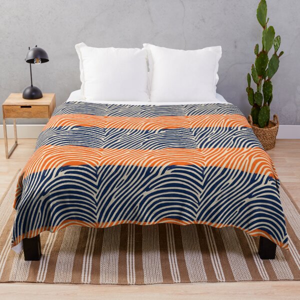 Item preview, Retro Wave Rhythm Zebra Aesthetic in Orange, Navy & Cream – Sunset Syncopation designed and sold by The Print Parlor.