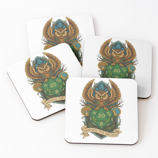 Item preview, Arcane Owl With Mystic Dice – Fantasy Magic Artwork designed and sold by DreamiCanvas.