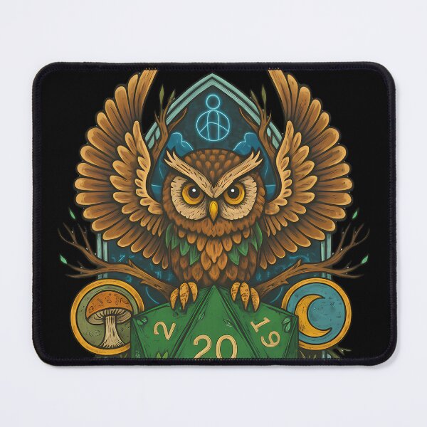 Item preview, Arcane Owl With Mystic Dice – Fantasy Magic Artwork designed and sold by DreamiCanvas.