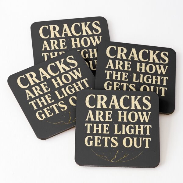 Item preview, Cracks Are How the Light Gets Out – Glowing Typography Design designed and sold by Laughprints.