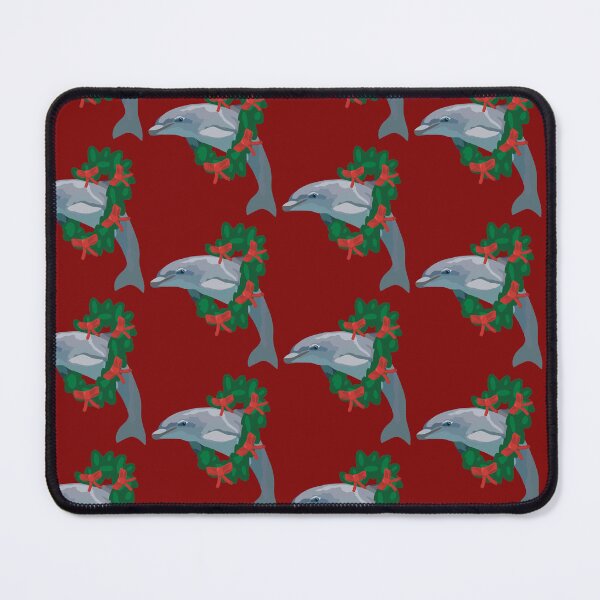Item preview, C is for Christmas At The Zoo ,Christmas Dolphin – Festive Holiday Marine Mammal Illustration designed and sold by PrettylittlepastelUk.