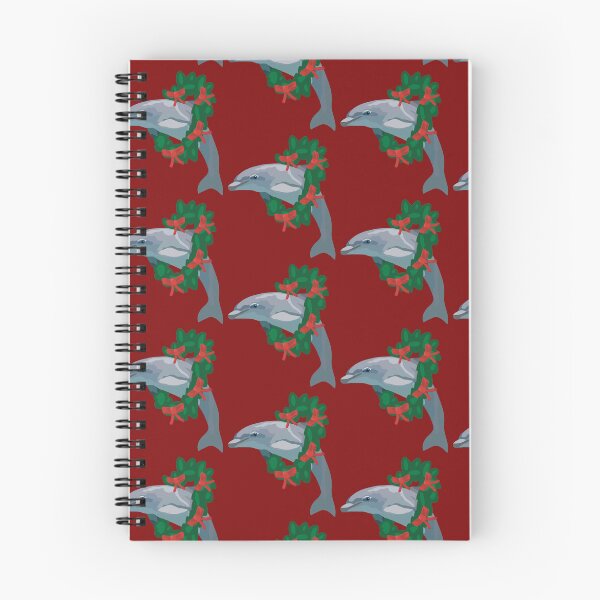 Item preview, C is for Christmas At The Zoo ,Christmas Dolphin – Festive Holiday Marine Mammal Illustration designed and sold by PrettylittlepastelUk.