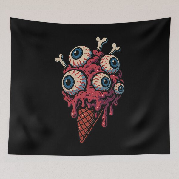 Item preview, Eye Scream Cone Creepy Dessert Horror Art designed and sold by Victor Shadehorn.