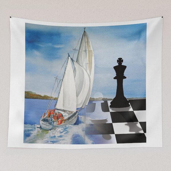 Item preview, Sailing & chess two passions hobbies united designed and sold by peter2art.