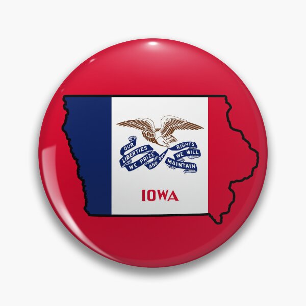 Artikelvorschau, Karte der Bundesstaaten Iowa mit Flaggen entworfen und verkauft von HFYD.