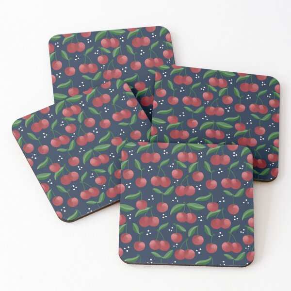 Item preview, Cherries! Navy designed and sold by Willow & Grace Designs.
