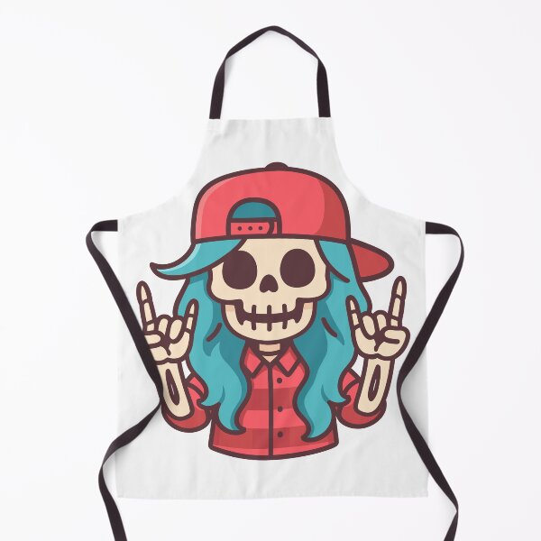 Item preview, Cute Retro Rocker Skeleton – Cartoon Skull With Peace Sign & Snapback Hat designed and sold by tatajef14.