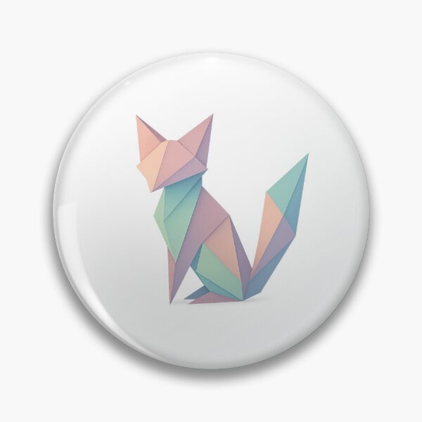 Artikelvorschau, Pastellfarbene Origami-Fuchs-Silhouette entworfen und verkauft von Le Grand Requin.