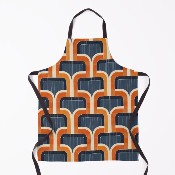 Artikelvorschau, 1960s Inspired Groovy Arches in Orange, Navy & Cream – Vintage Vibe Chic entworfen und verkauft von The Print Parlor.