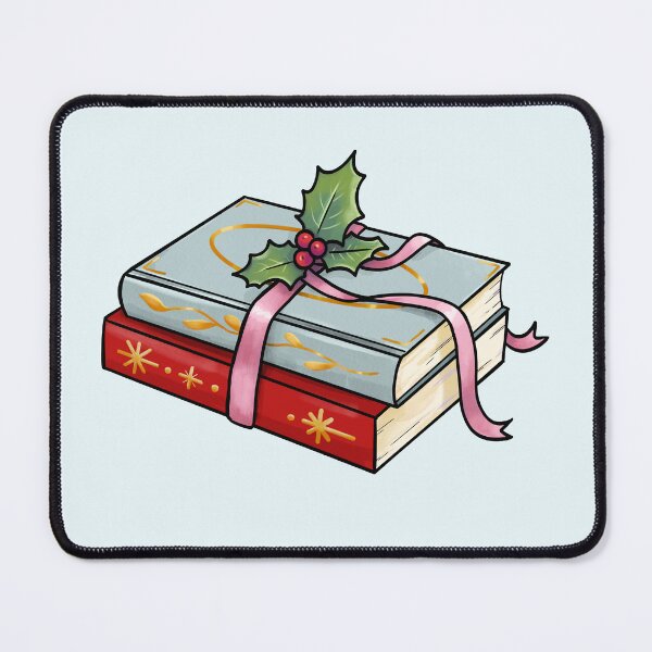 Item preview, Christmas books on light blue designed and sold by Ellen Wilberg.