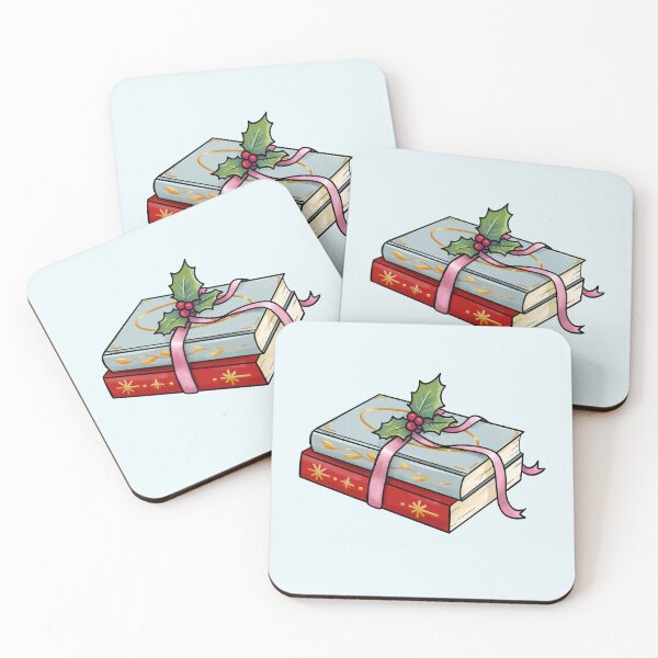 Item preview, Christmas books on light blue designed and sold by Ellen Wilberg.