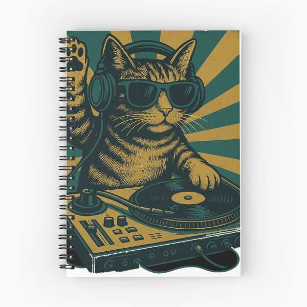 Item preview, DJ Cat Vintage Design – Cool Retro Music Kitty designed and sold by AvanasShop.