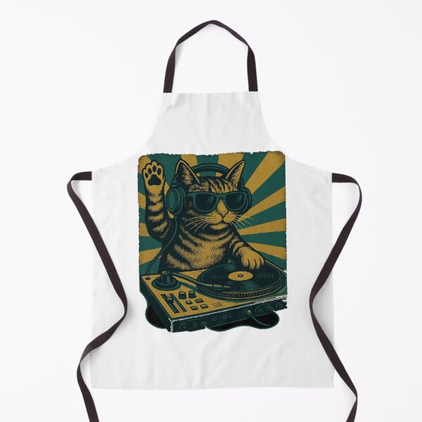 Item preview, DJ Cat Vintage Design – Cool Retro Music Kitty designed and sold by AvanasShop.
