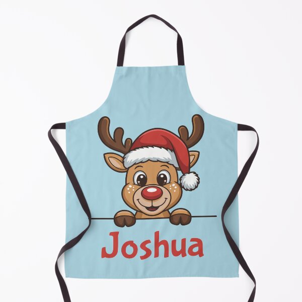 Item preview, Joshua Cute Christmas Reindeer Graphic with Santa Hat | Personalized Holiday Gift Idea designed and sold by 89BLACK.