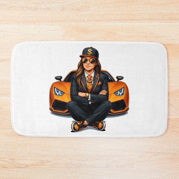 Item preview, Cool Businesswoman with Orange Supercar designed and sold by DigiHub Linker.