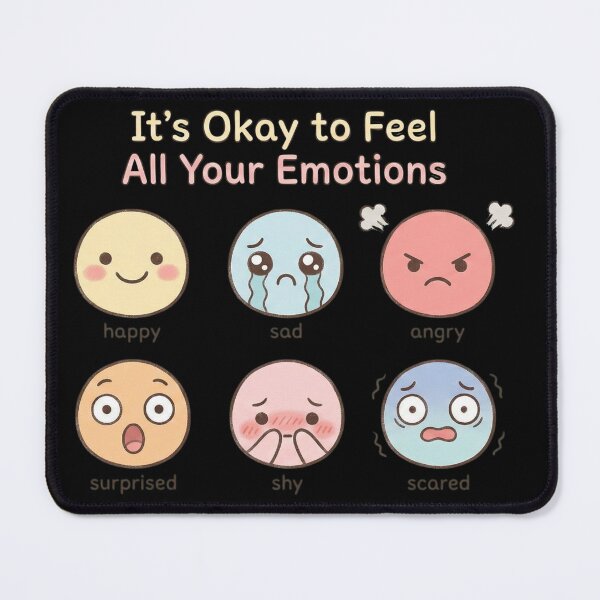 Item preview, It’s Okay to Feel All Your Emotions – Emotional Awareness Kawaii Design designed and sold by CuteOasis.