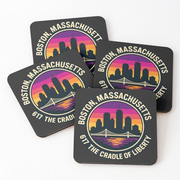 Item preview, Boston 617 – Retro Badge Skyline designed and sold by Laughprints.