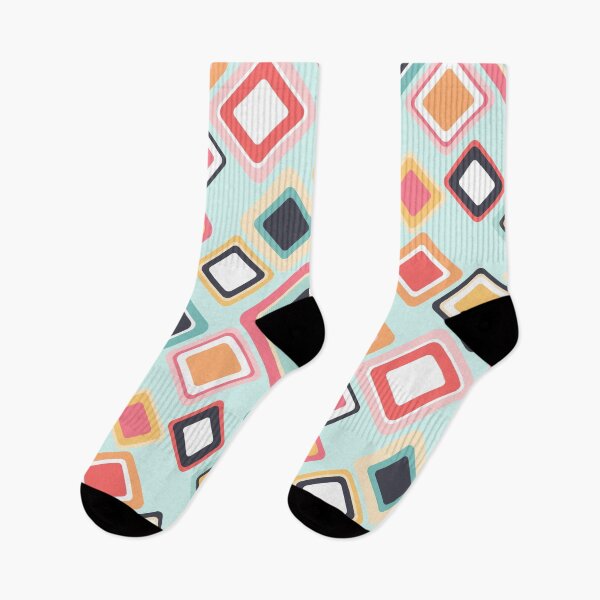 Item preview, Retro MCM Colorful Aqua Blue Geometric designed and sold by RetroMaggie.