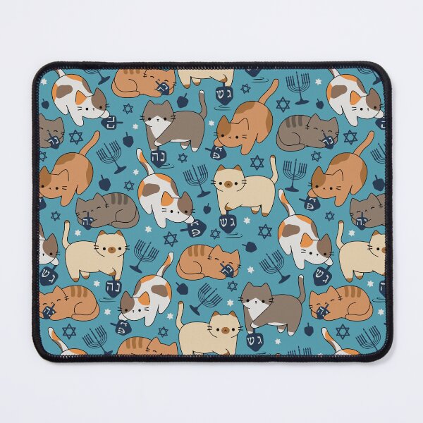Item preview, Hanukkah Dreidel Cats [color: aqua blue] designed and sold by Becca Alessi.