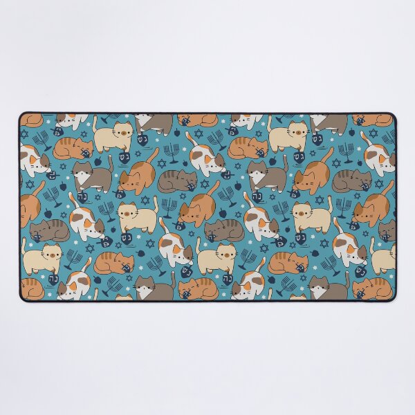 Item preview, Hanukkah Dreidel Cats [color: aqua blue] designed and sold by Becca Alessi.