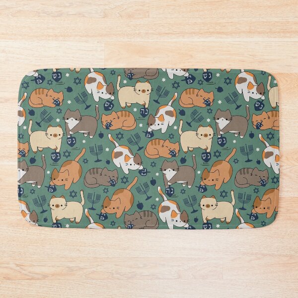 Item preview, Copy of Hanukkah Dreidel Cats [color: basil] designed and sold by Becca Alessi.