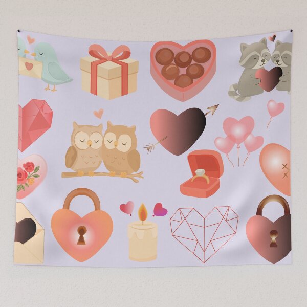 Item preview, Valentine Cute Love Stickers Pack — romantic animals, hearts & pastel icons designed and sold by CheriTanya.