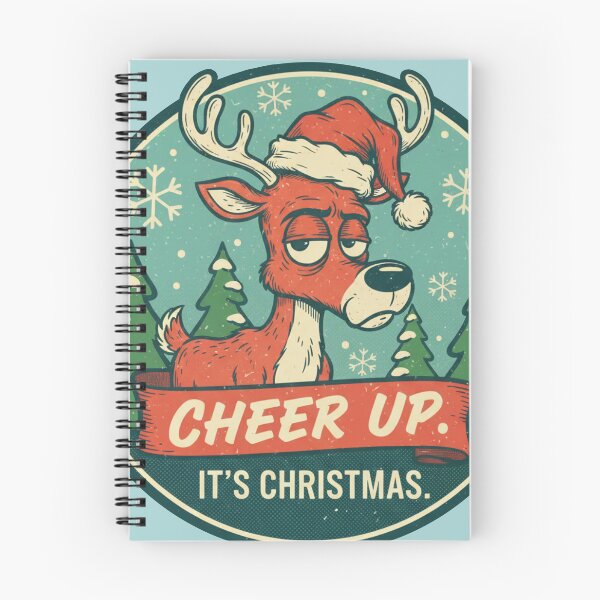 Item preview, Cheer Up It's Christmas - Funny Grumpy Reindeer Sarcastic Vintage. designed and sold by jheinart.