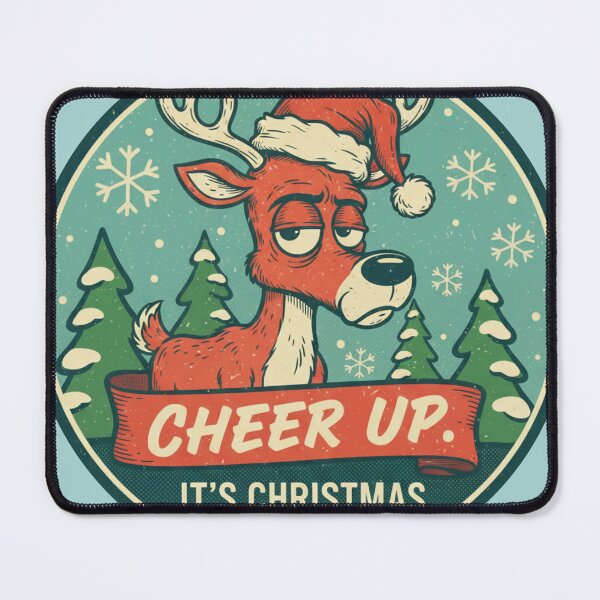 Item preview, Cheer Up It's Christmas - Funny Grumpy Reindeer Sarcastic Vintage. designed and sold by jheinart.